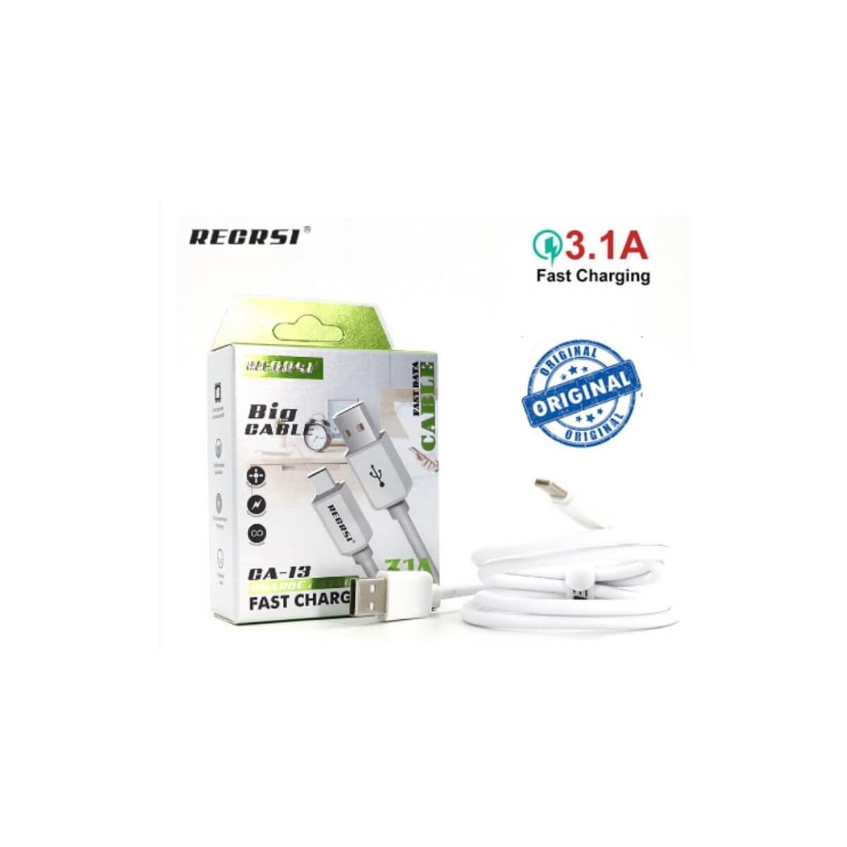 Recrsi org Data Cable Type-C White & Black CA13