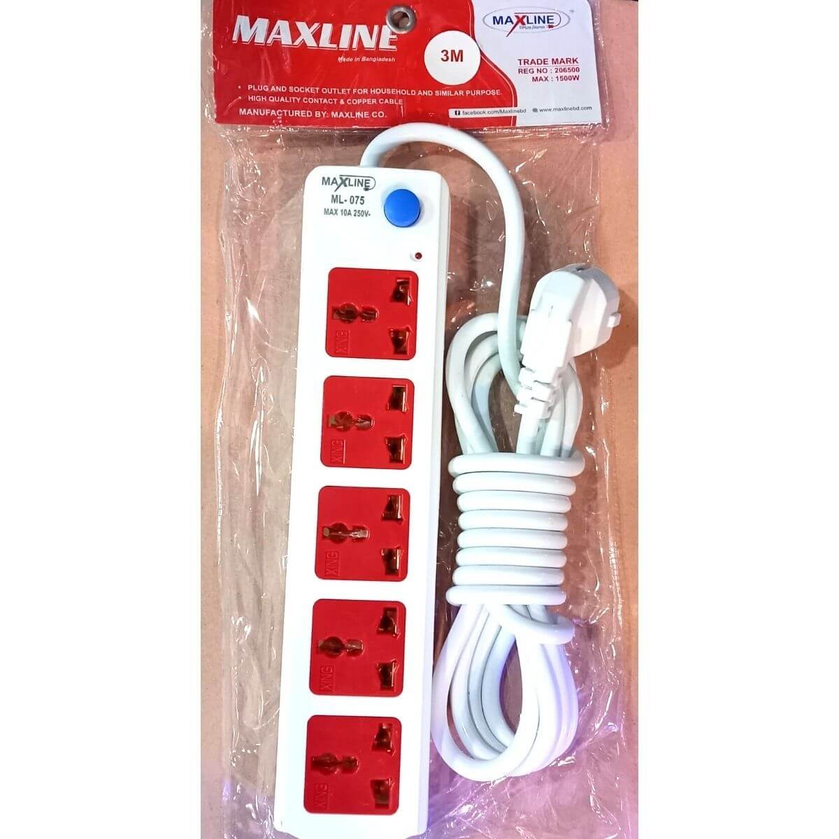 Maxline ML075 3Meter Multiplug 2Pin Plug