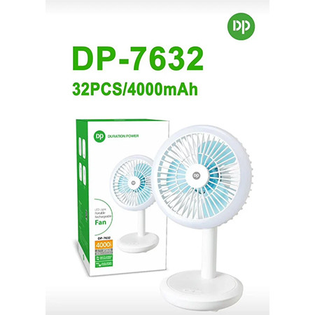DP-7632 Mini Rechargeable Portable USB Table Fan with LED Night Light