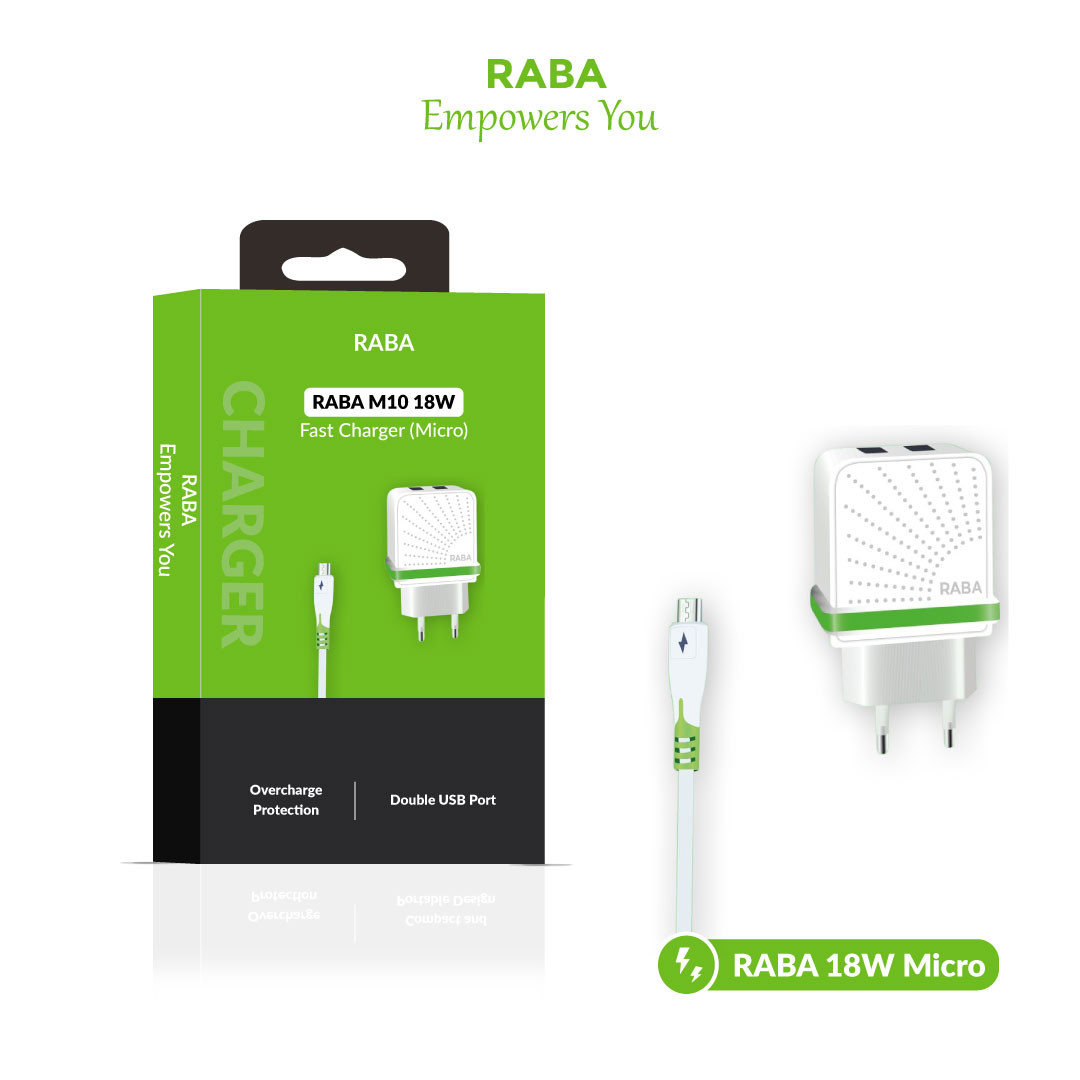 RABA M10 Pro Micro 3.1A 18w Fast Charger