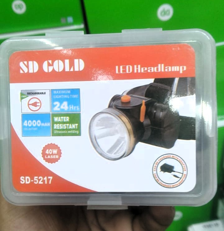 SDGD 5217 Rechargeable LED Headlamp SD Gold