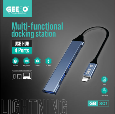 Geeoo GB301 4 Ports USB Hub (Lightning) Multi Interface Adapter