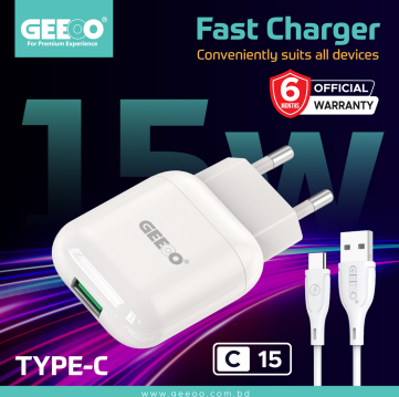 Geeoo Charger C 15 (C) 3A Fast Charging Cable