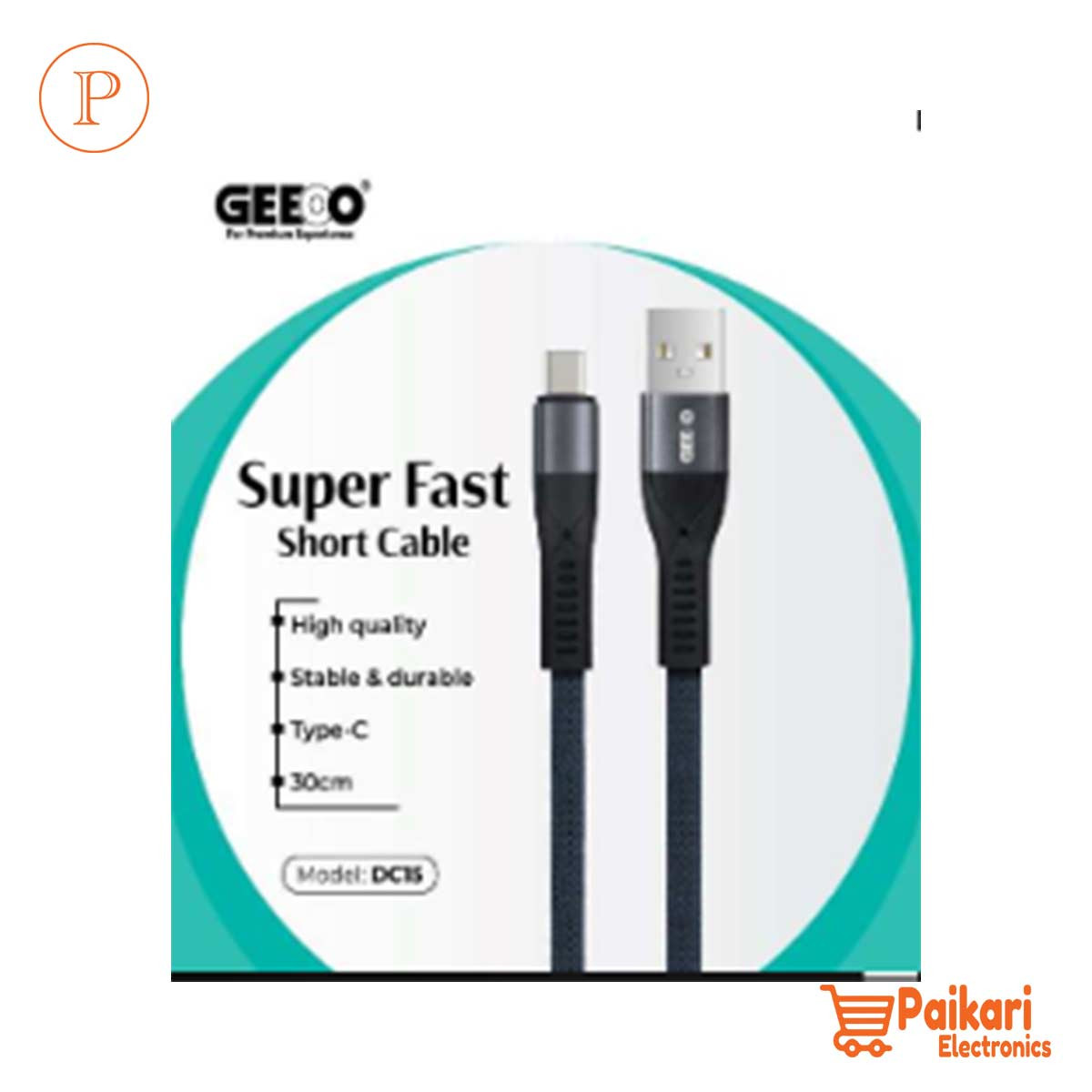 Geeoo DC15 Powerbank Short Type-c Cable