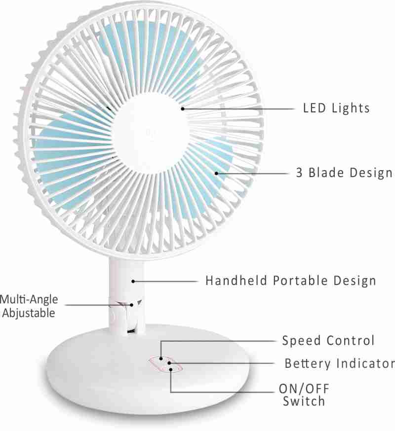 DP-7680 desktop portable rechargeable fan(4000MAH)