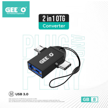 Geeoo GB8 2 in 1 Micro to Type-C OTG Converter (USB-3.0)