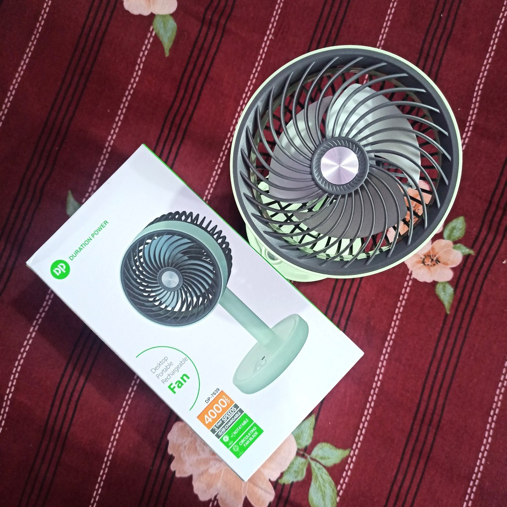 DP-7639 Rechargeable 4000mAh Battery Rechargeable Portable USB Table Fan