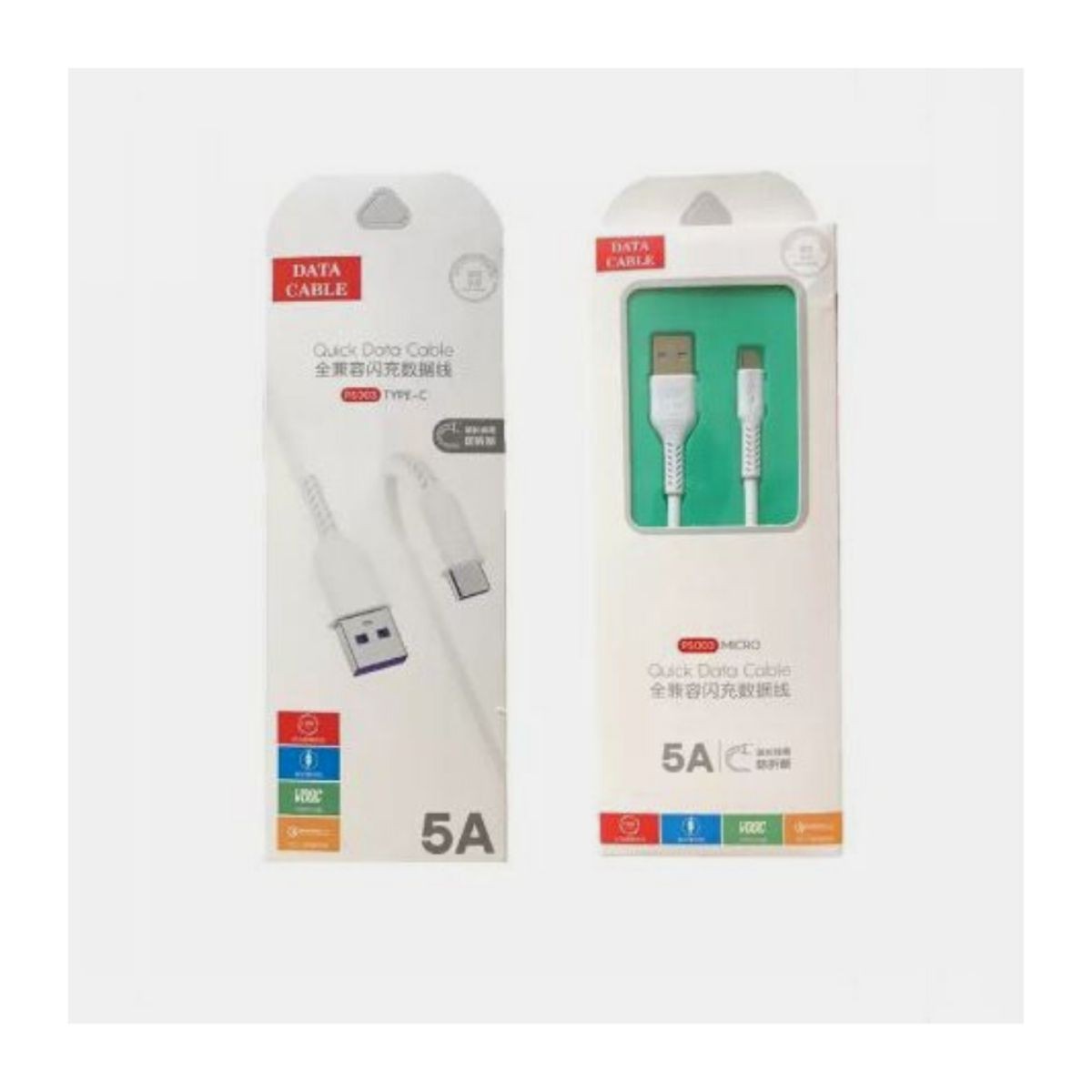  5A Display Micro Fast Charging Data Cable White
