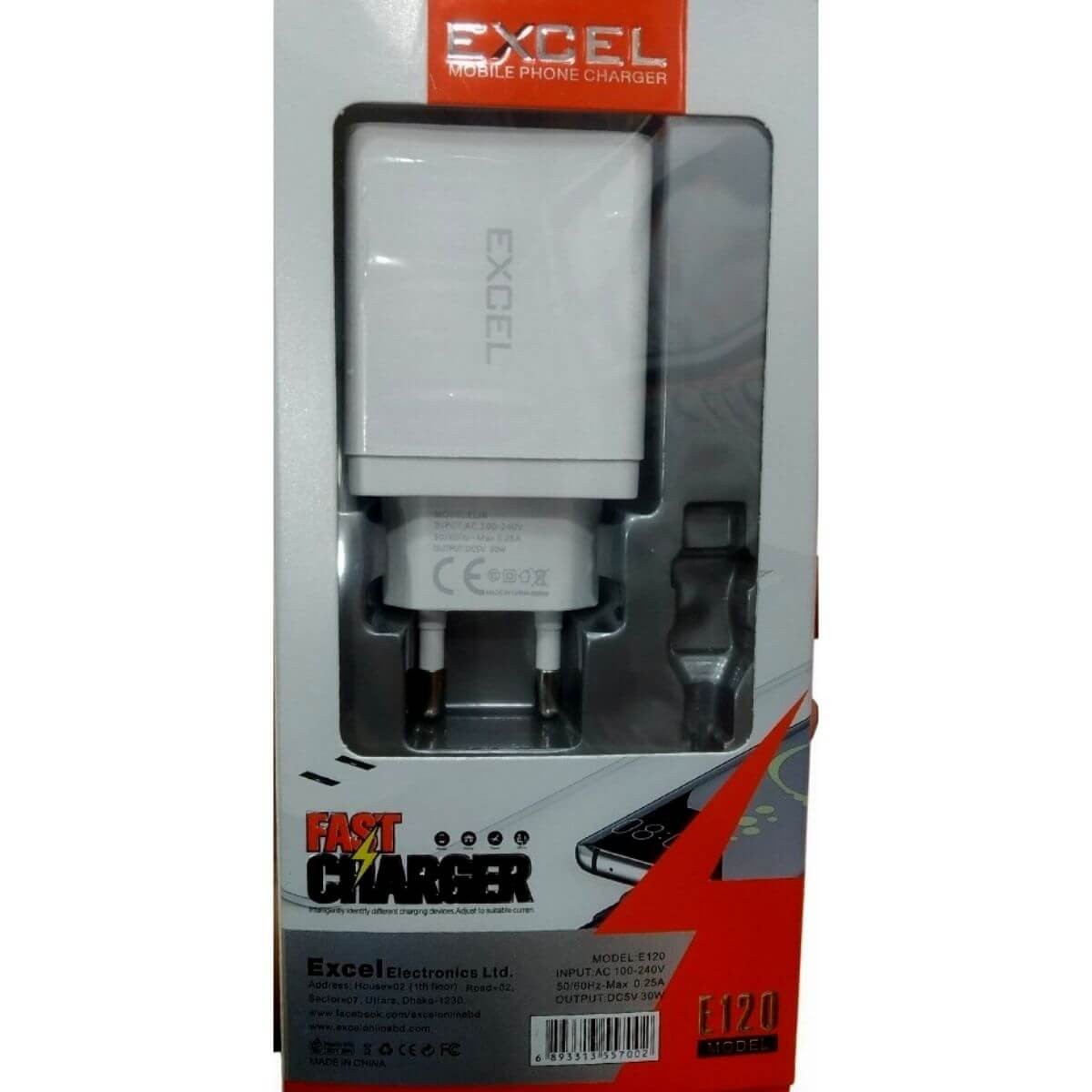 Excel QC3 E120 30Watt Type-C Fast Charger
