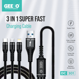 Geeoo DC301 3 in 1 1 Meter Long Data Cable