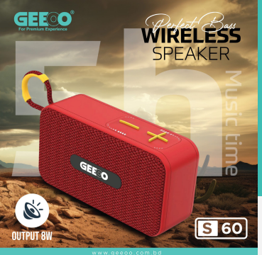 Geeoo S60 8 Watt Perfect Bass Wireless Speaker