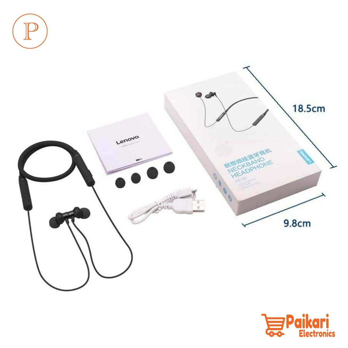 Lenovo HE05 Bluetooth Earphone Black (china intake)