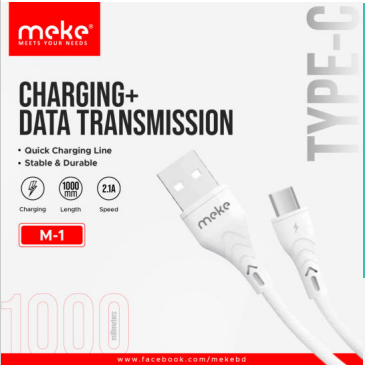 MEKE M1 TYPE-C 1 Meter Charging + Data Transmission Cable