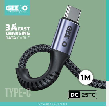 Geeoo DC25TC 1M Long (Type -C) Data Cable