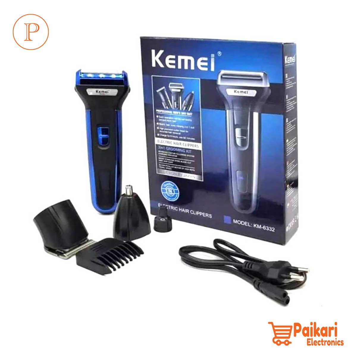 Kemei Km 6330 3 In 1 Hair Clipper Grooming Kit Trimmer