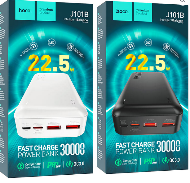 Hoco J101B Astute 22.5W fully compatible power bank(30000mAh)