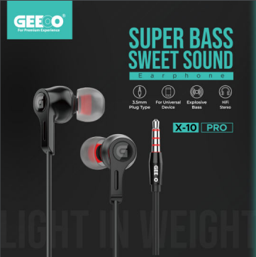 Geeoo X10 pro Powerful Sound Experience Earphone
