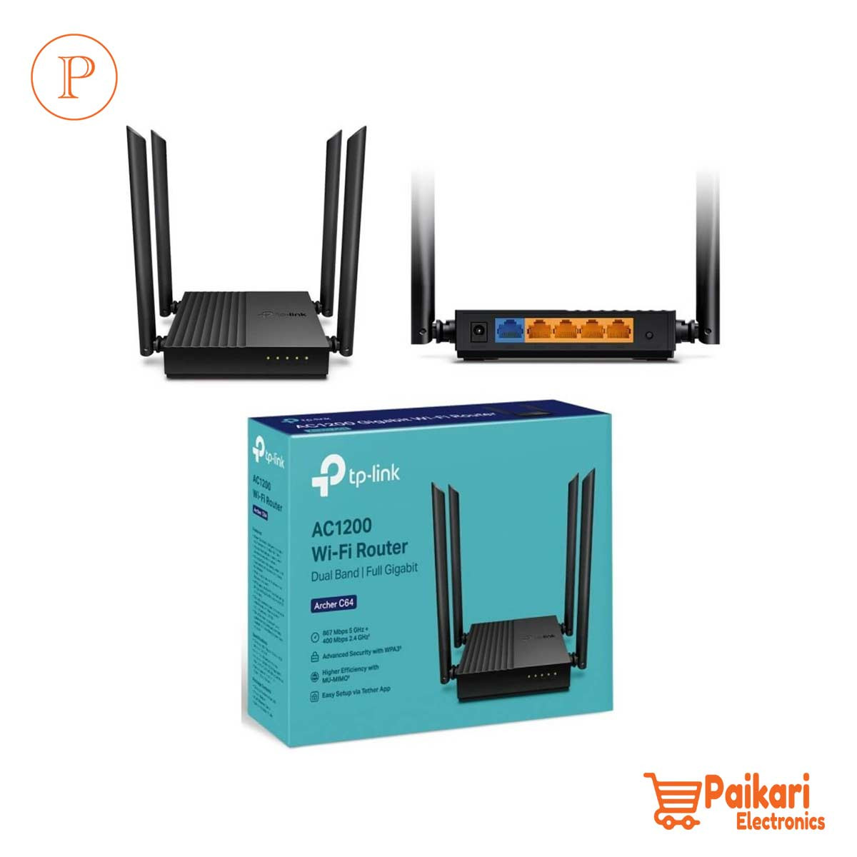 TP-Link Archer C64 AC1200 1200mbps Dual-Band WiFi Router