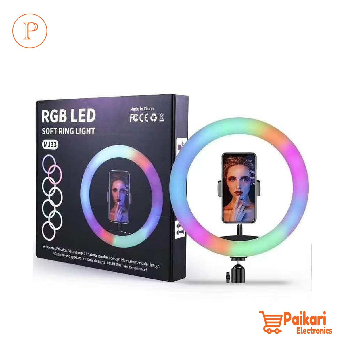 MJ33 RGB soft ring light Circle Photography Lighting 16 colour Led RGB Ring Light with Phone Tripod Stand