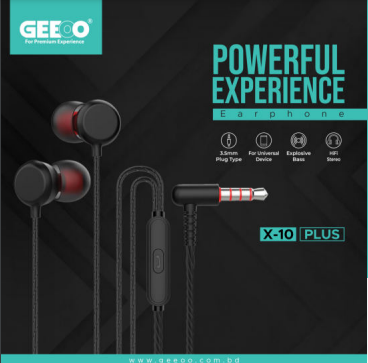 Geeoo X10 Plus Paper Packet Powerful Sound Earphone
