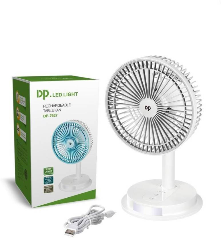 DP-7627 4000mAh Battery Rechargeable Portable Desktop Fan