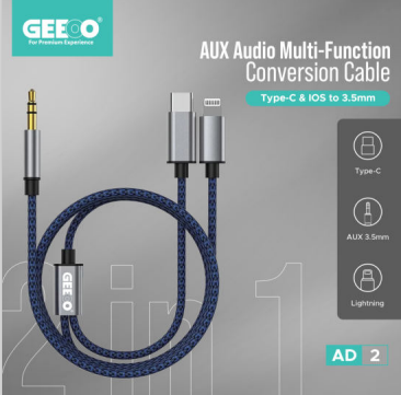 Geeoo AD2 2 in 1 AUX Audio Multi Function Conversion Cable