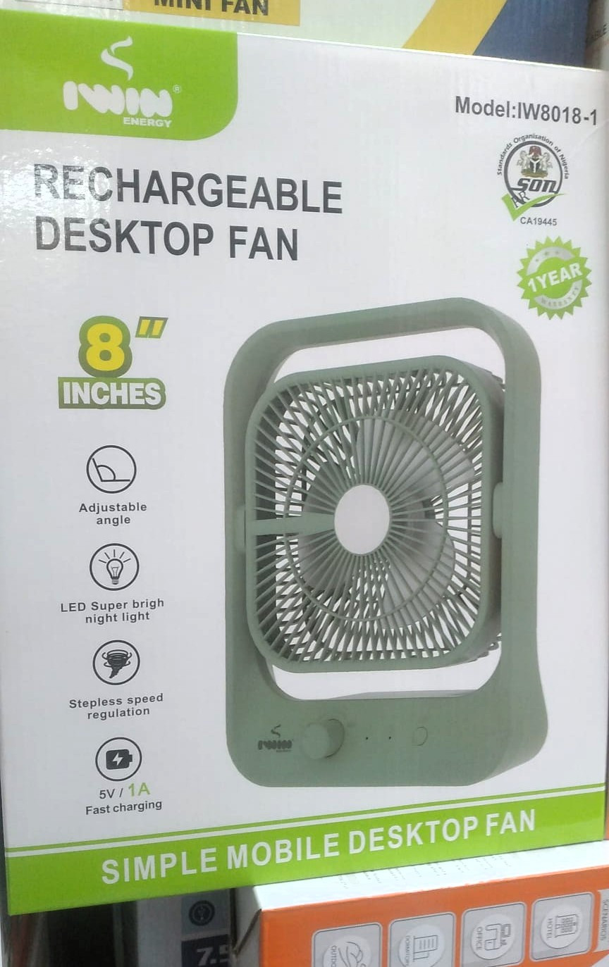 IW8018-1 8 INCHES Rechargeable Desktop Fan