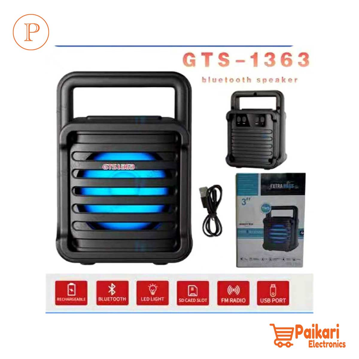 GTS 1363 3" Bluetooth speaker