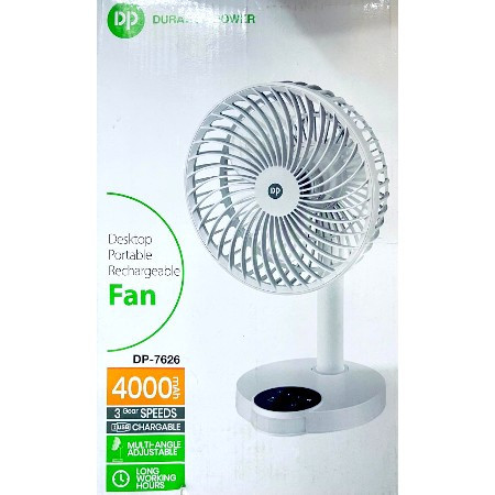DP-7626 desktop portable rechargeable fan(4000MAH)