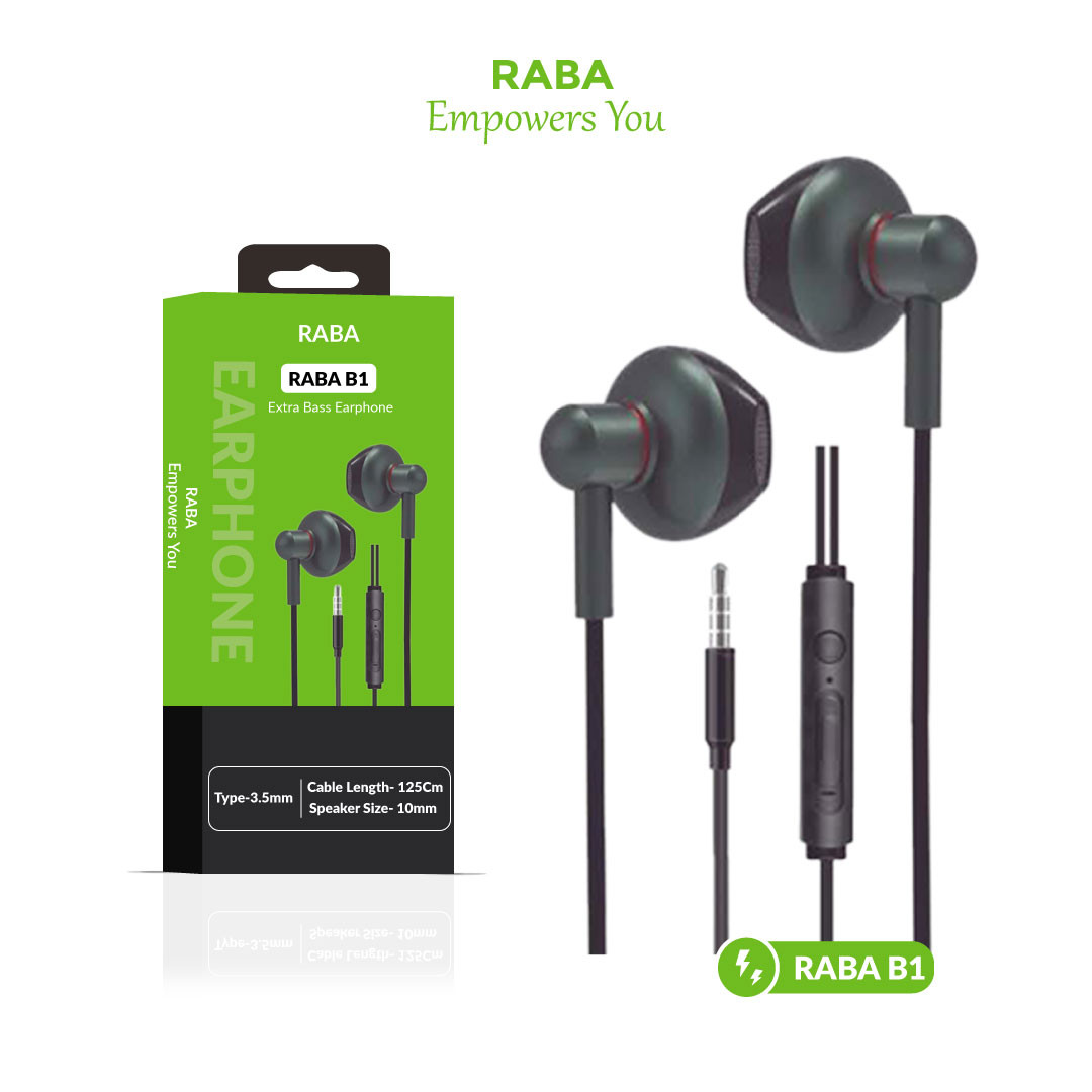 RABA B1 Extra Bass Stereo Earphone