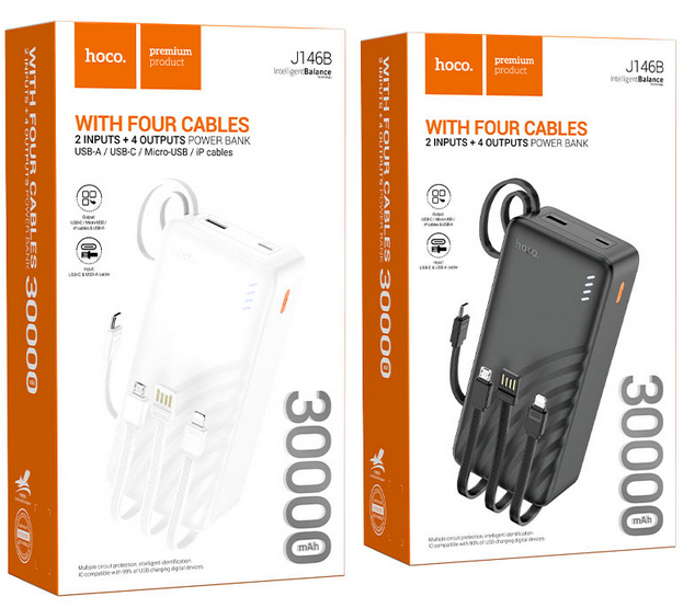 Hoco “J146B Night tide” 4 cables 30000mAh Power bank